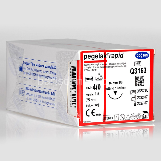 Doğsan Pegelak Rapid Sütur 4/0 16 3/8 Keskin▼,75cm