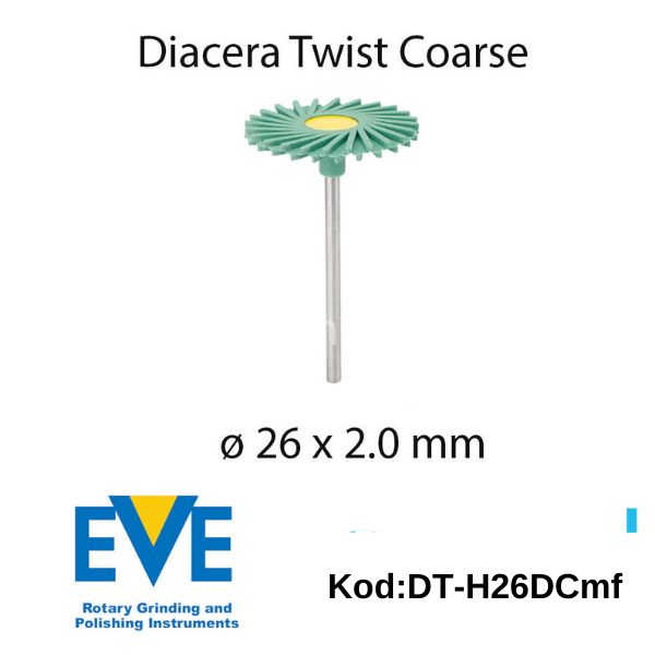 EVE Dental Plus Diacera HP 324 Elmas Parlatma zirkon Cila lastiği Spiral HP Size 26*2 1Adet