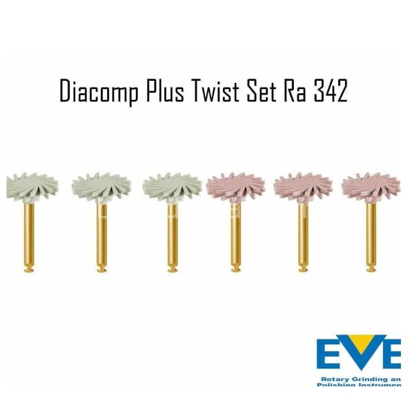 EVE Dental  Diacomp Plus Twist RA 342 Kompozit Parlatma Elmas Cila Spiral Lastiği 6 lı