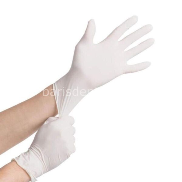 MCC Beyaz Latex Pudrasız Cerrahi Muayene Eldiven 50 lik Paket