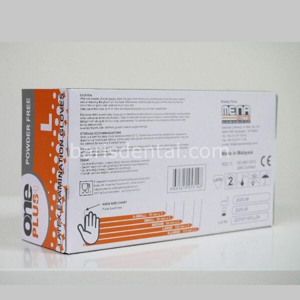 One Plus Beyaz Latex Pudrasız Muayene Eldiven