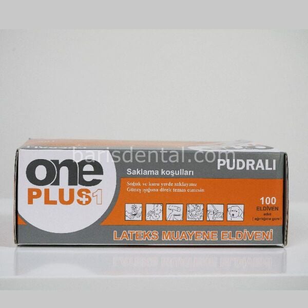 One Plus Beyaz Latex Pudralı Muayene Eldiven