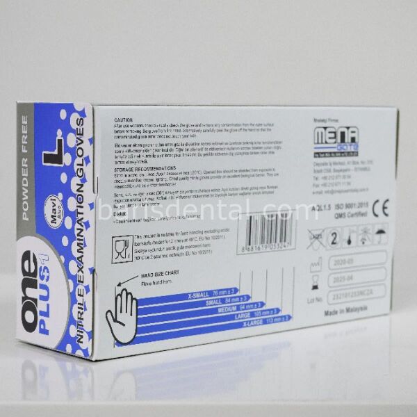 One Plus Mavi Nitril Pudrasız Muayene Eldiven