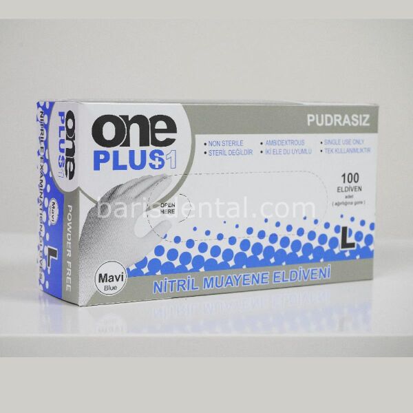 One Plus Mavi Nitril Pudrasız Muayene Eldiven