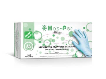 Mavi Nitril Pudrasız Eldiven / Ekstra Kalın