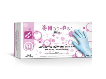 Mavi Nitril Pudrasız Eldiven / Ekstra Kalın