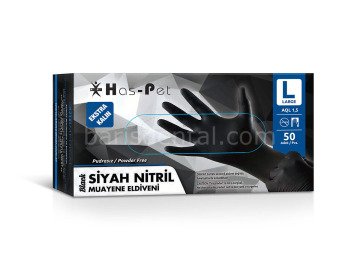 Siyah Pudrasız Nitril Eldiven /Ekstra Kalın