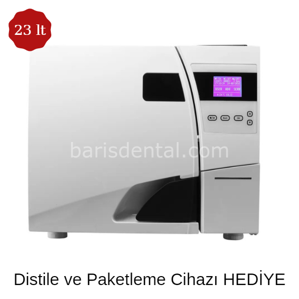 Lafomed Otoklav Cihazı 23 lt  B Class Otoklav Cihazı- Distile ve Paketleme Hediye