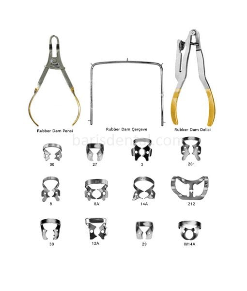 RUBBER DAM- SET (Delici, Taşıyıcı, Çerçeve, 12 Klemp)