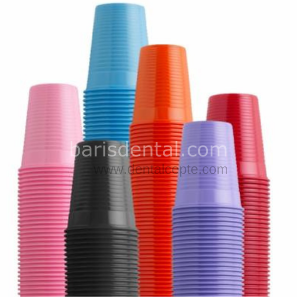 Dental Plastik Renkli Bardak 100 lük  Paket