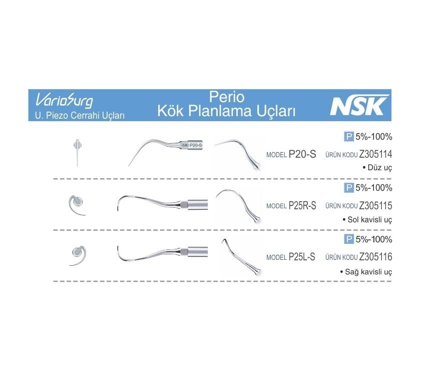 Piezo Cerrahi Perio Kök Planlama Uçları
