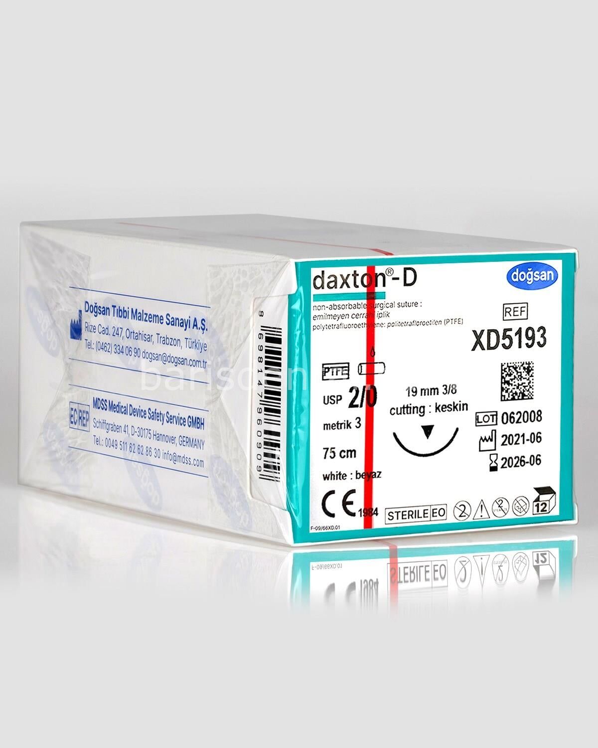 Doğsan Daxton-D Sütür 2/0 19 3/8 Keskin(▼),75cm