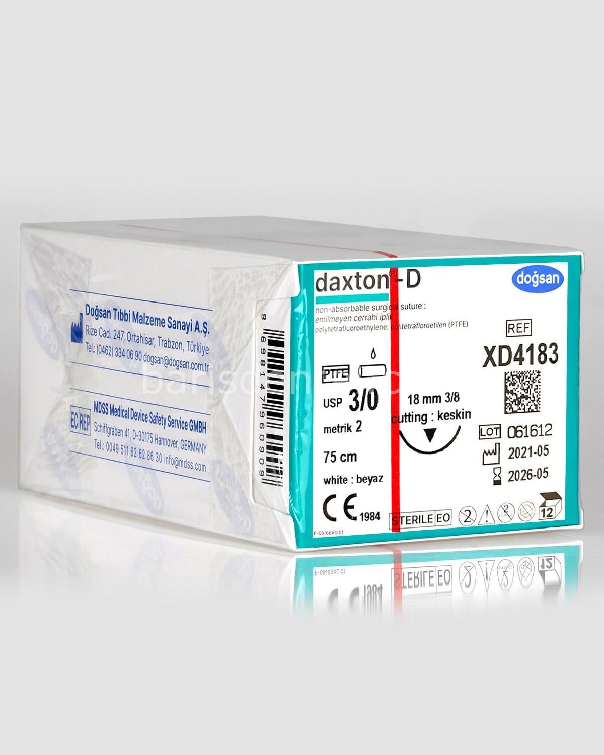 Doğsan Daxton-D Sütür 3/0 18 3/8 Keskin(▼),75cm