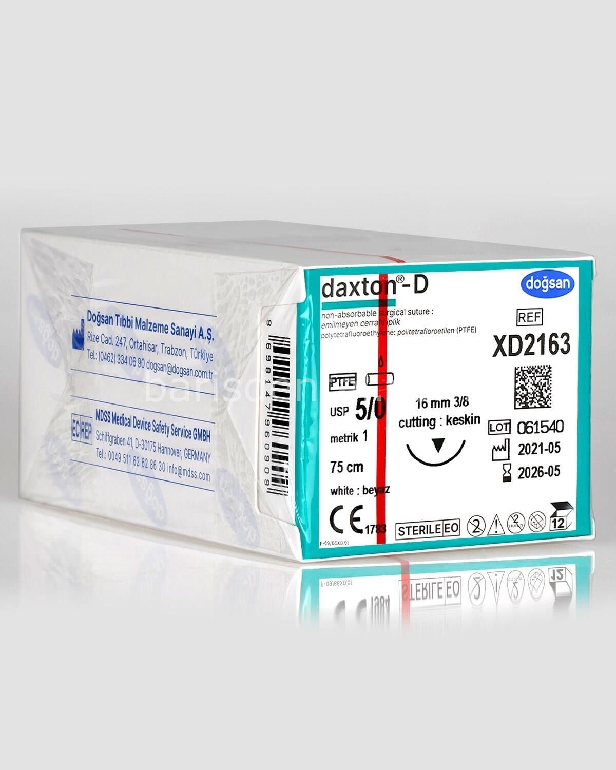 Doğsan Daxton-D Sütür 5/0 16 3/8 Keskin(▼),75cm