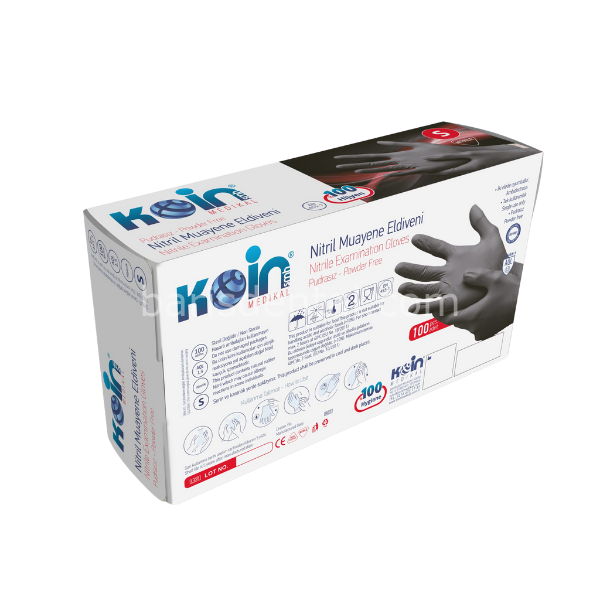 Koin Siyah Nitril Muayne Eldiveni 100 lük Paket