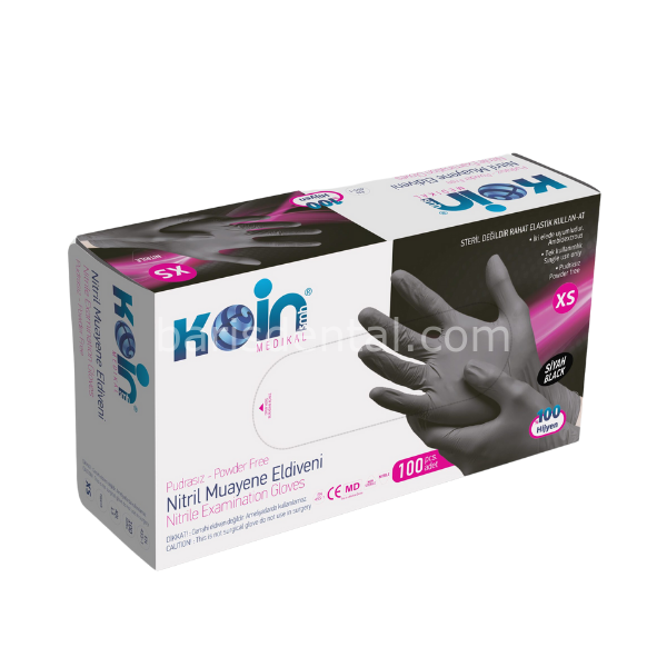 Koin Siyah Nitril Muayne Eldiveni 100 lük Paket