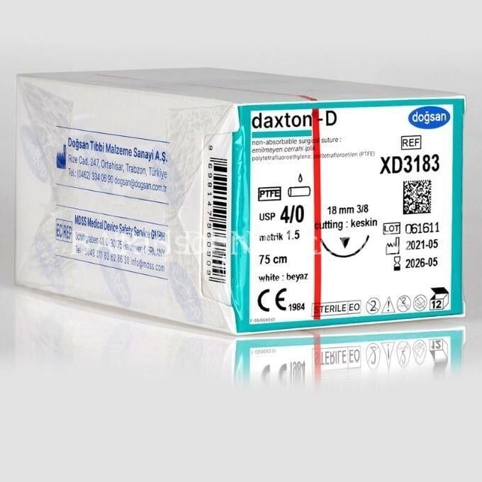Doğsan Daxton D Sütür, 5/0, 16, 3/8, Keskin (▼), 75cm