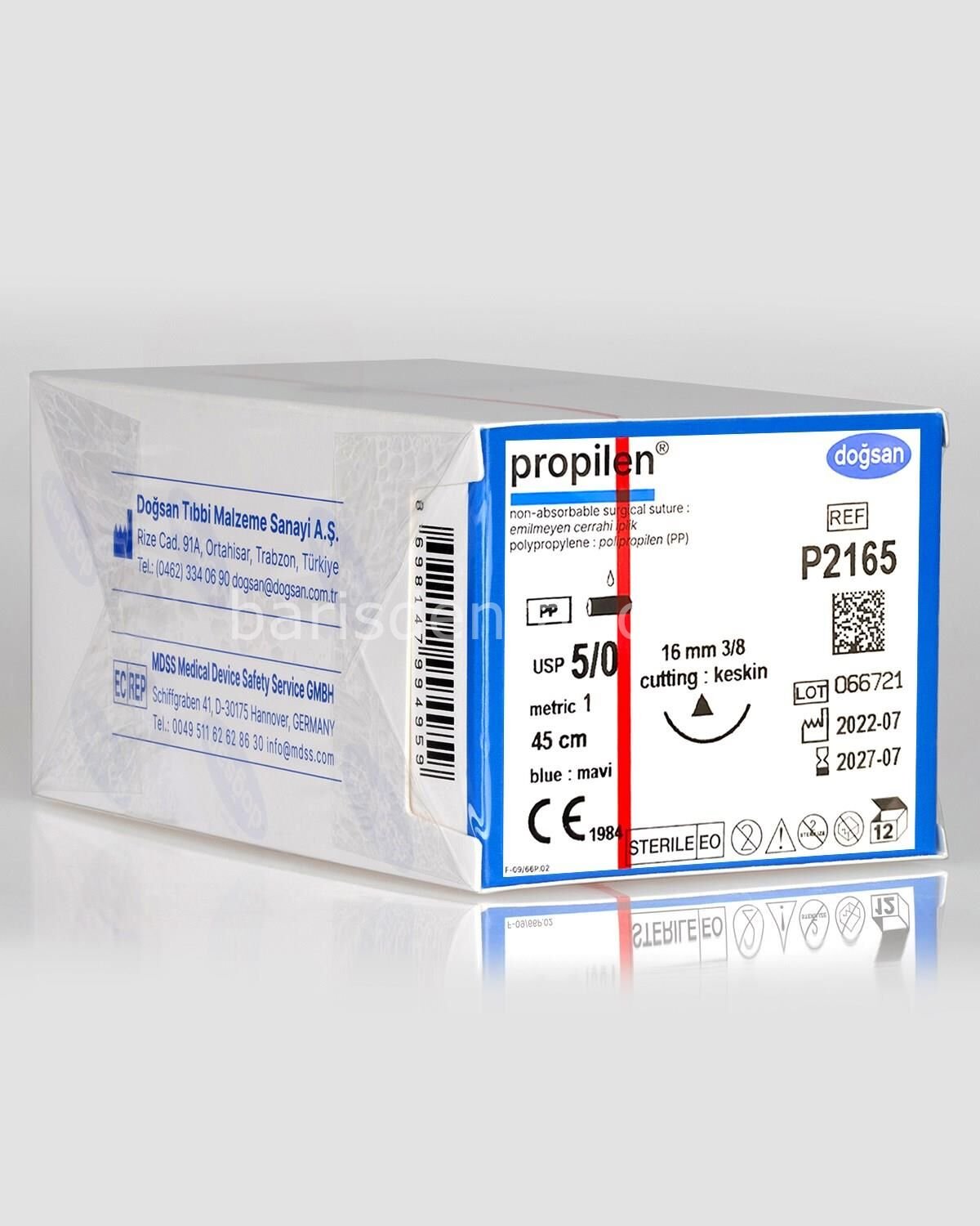 Doğsan Propilen Sütür 5/0 16 3/8 Keskin(Δ),45cm