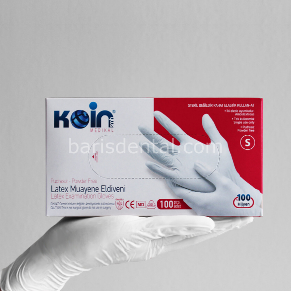 Koin Pudrasız Latex Muayne Eldiveni 100  lü Paket