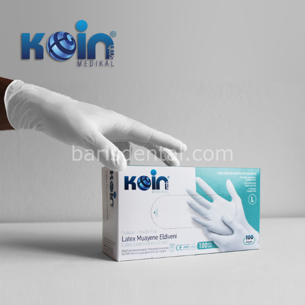 Koin Pudrasız Latex Muayne Eldiveni 100  lü Paket