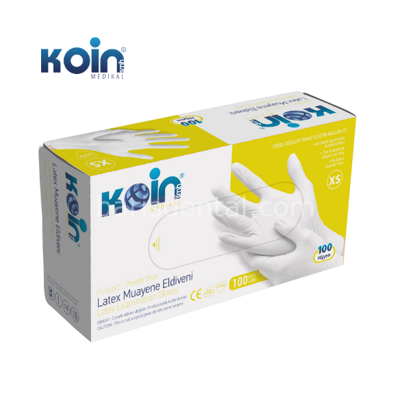 Koin Pudralı Latex Muayne Eldiveni 100 lük Paket