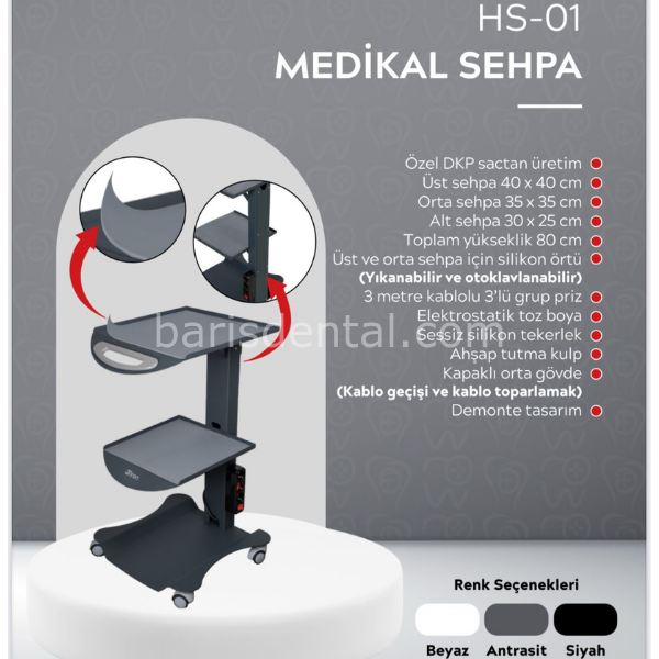 İron Fizyo Sehpası HS01 Medikal Sehpa
