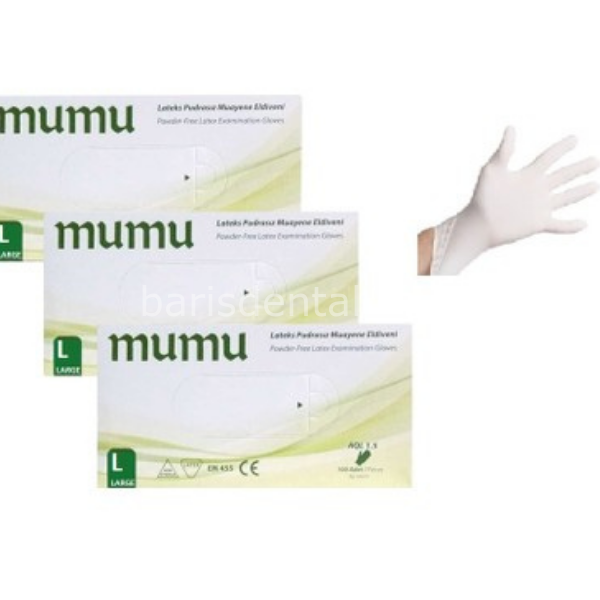 Mumu Plus Pudrasız Latex Eldiven 1 Koli (20 Adet)