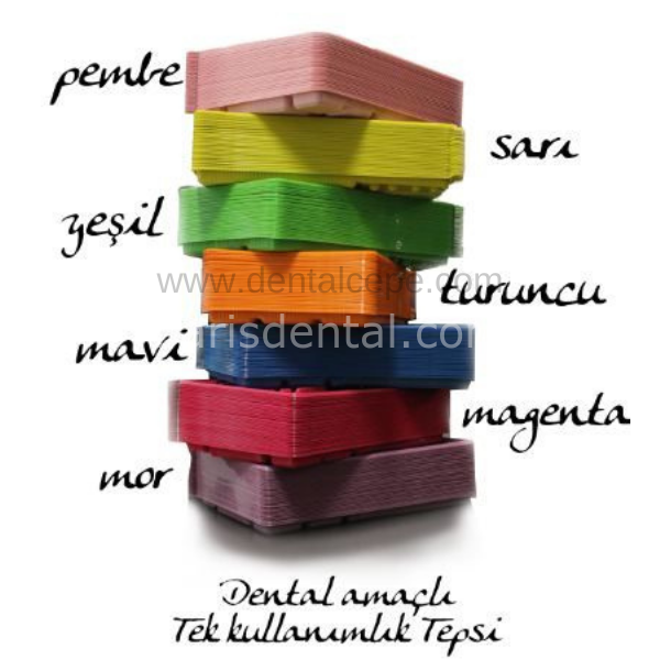 Dental Plastik Tepsi-50 lik Paket- Çeşitli Renk