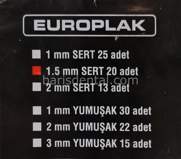 Beyazlatma ve Gece Plakları 2 mm Sert 10 Adet