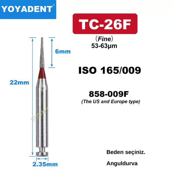 Anguldurva Elmas Frezi -Alev Uçlu -Kırmızı Kuşak