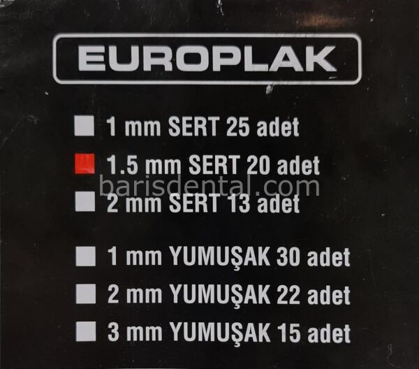 Beyazlatma ve Gece Plakları 1mm Sert 20 Adet