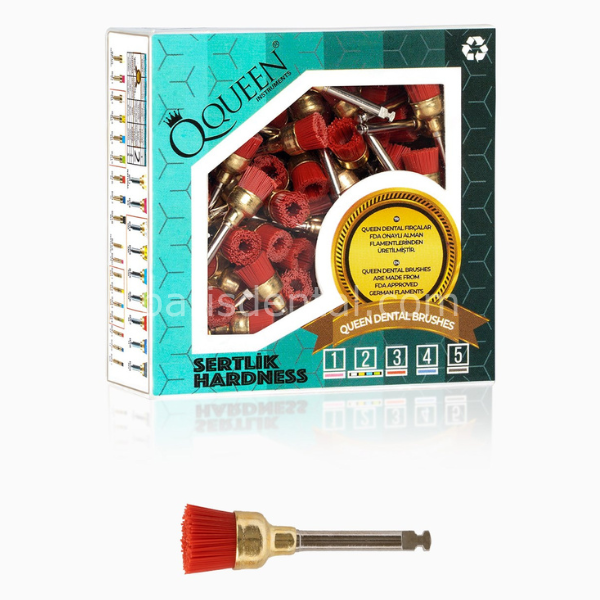 Kırmızı orta sertlik polisaj fırçası 7mm.  (Sertlik:3)