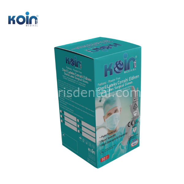 Koin Pudrasız Latex Cerrahi Eldiven 50lik Paket