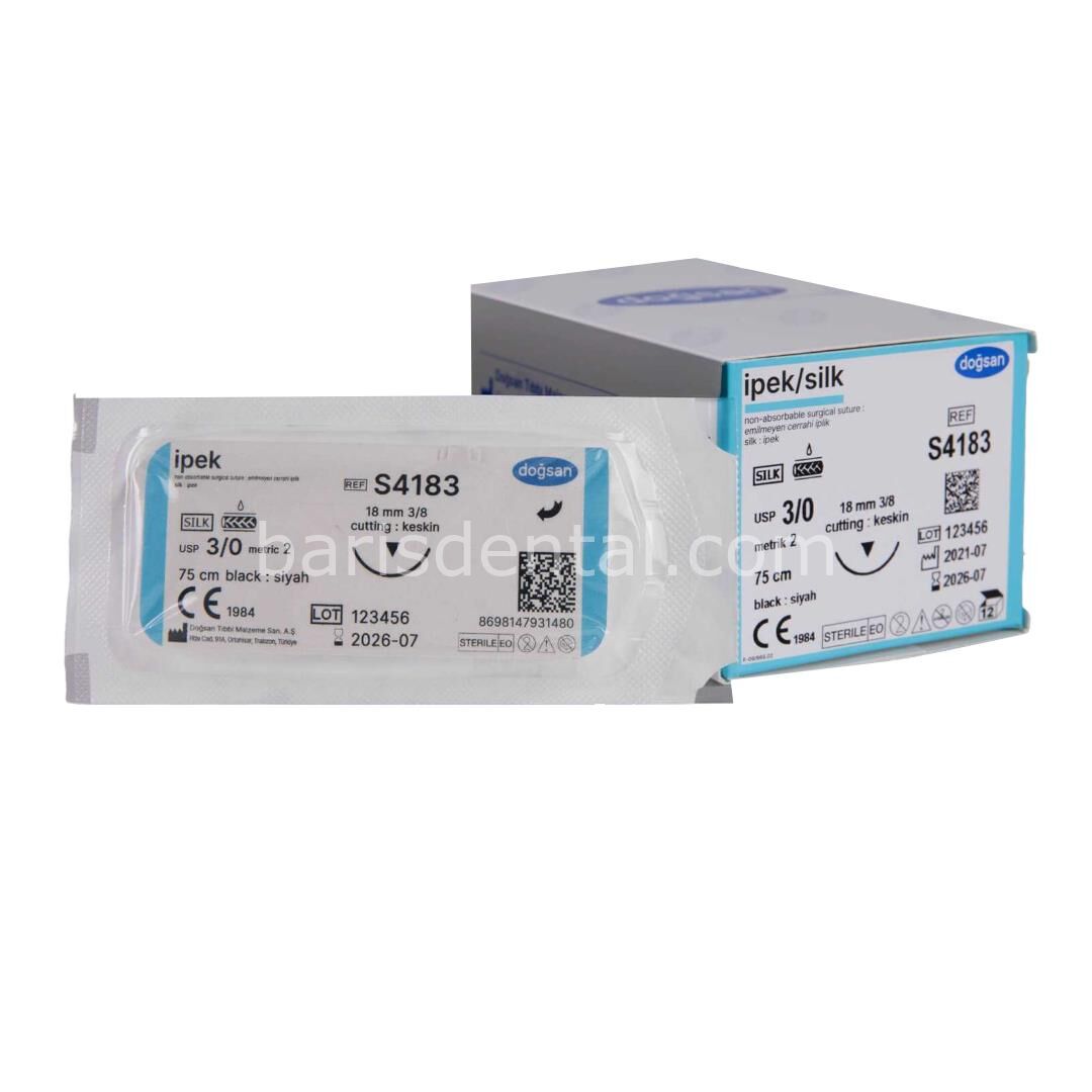 Doğsan Pegelak Sütur 3/0 35 3/8 Keskin(▼),75cm