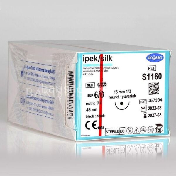 Doğsan İpek Sütur 6/0 16 1/2 Yuvarlak,45cm