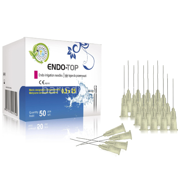 Cerkamed Endo Top İrrigasyon İğnesi Çift Delikli 100 Adetli