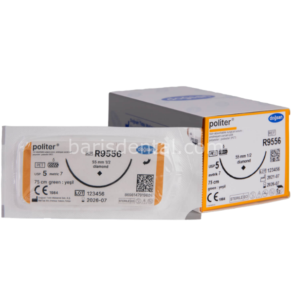 Doğsan Politer, Beyaz Sütur 3/0 20 1/2 Yuvarlak,75cm