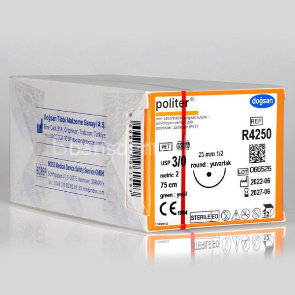 Doğsan Politer Sütur 3/0 25 1/2 Yuvarlak,75cm