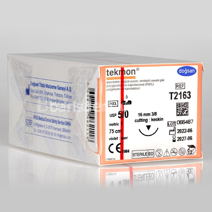 Doğsan Tekmon Sütur 5/0 16 3/8 Keskin(▼),75cm