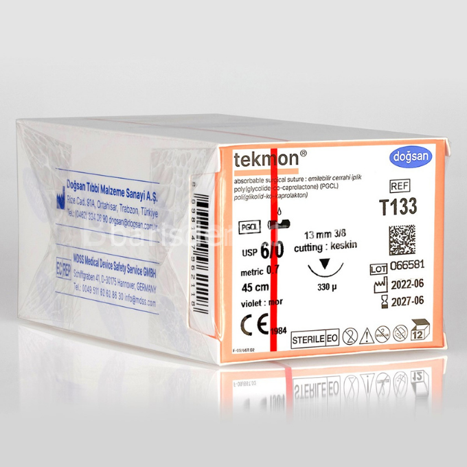 Doğsan Tekmon Sütur 6/0 13 3/8 Keskin▼,330µ,45cm