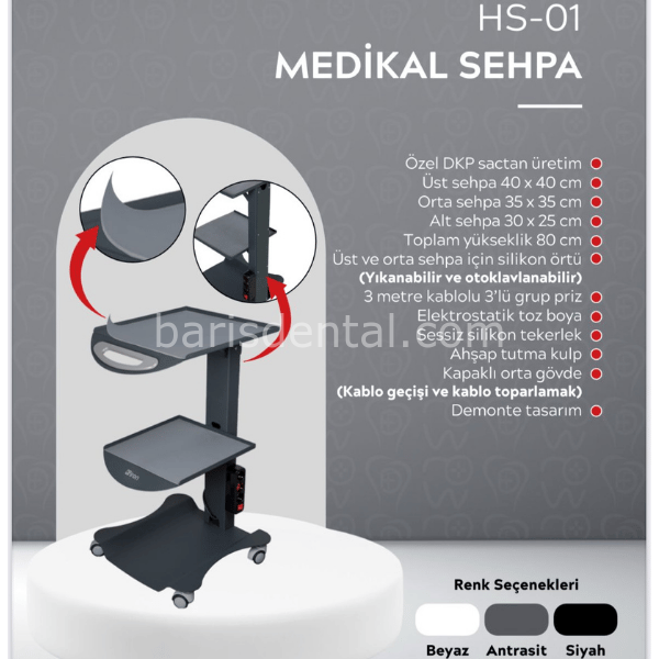 İron Fizyo Sehpası HS01 Medikal Sehpa