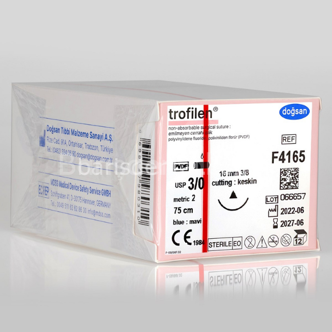 Doğsan Trofilen Sütur 3/0 16 3/8 Keskin(Δ),75cm