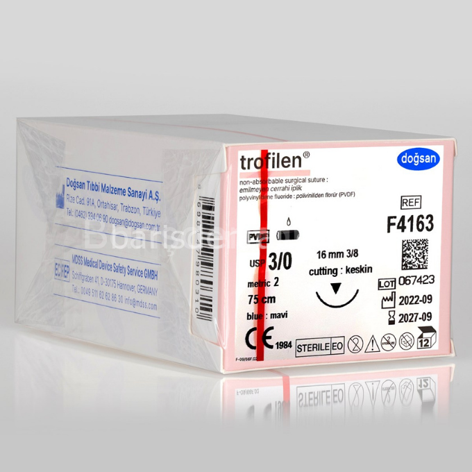 Doğsan Trofilen Sütur 3/0 16 3/8 Keskin(▼),75cm