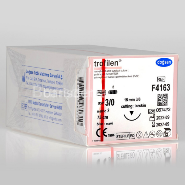 Doğsan Trofilen Sütur 3/0 16 3/8 Keskin(▼),75cm