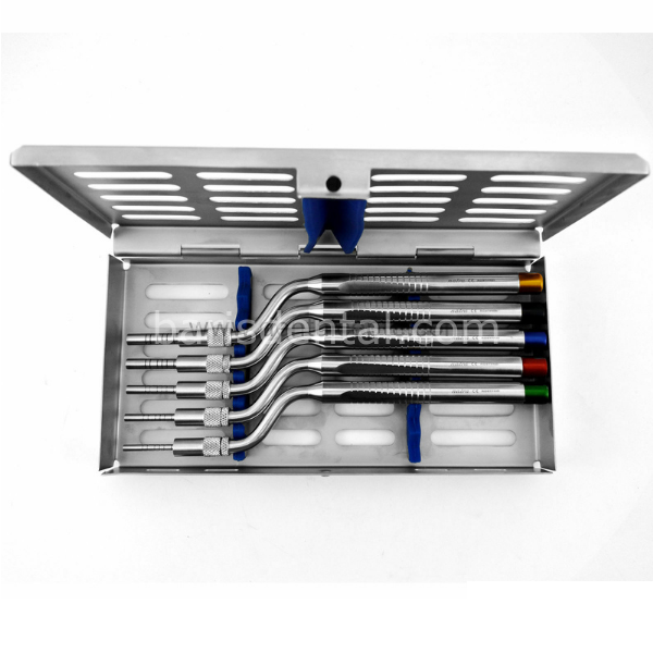 Osteotom Seti - Açılı İç Bükey 5'li Set Sinüs İmplant Kaldırma Seti