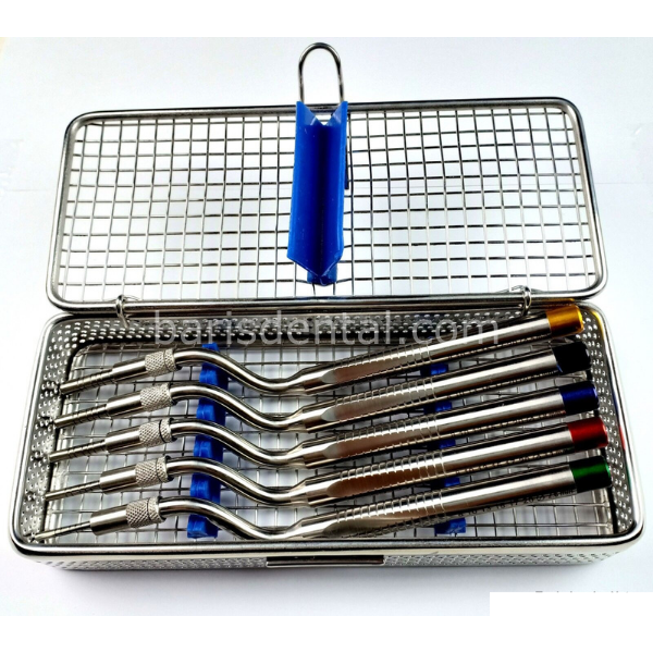 Osteotom Seti - Açılı Dış Bükey 5'li Set Sinüs İmplant Kaldırma Seti