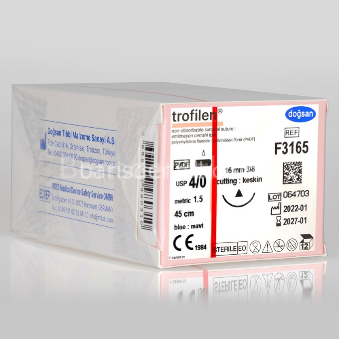Doğsan Trofilen Sütur 4/0 16 3/8 Keskin(Δ),45cm
