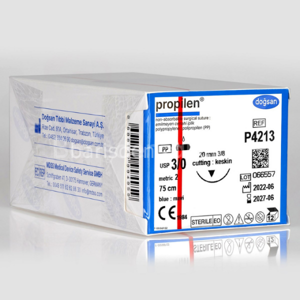 Doğsan- Propilen Sütur 3/0 20 3/8 Keskin(▼),75cm