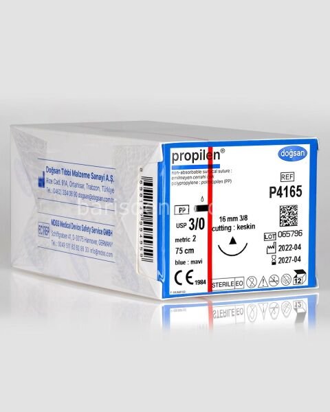 Doğsan Propilen Sütur 3/0 16 3/8 Keskin(Δ),75cm