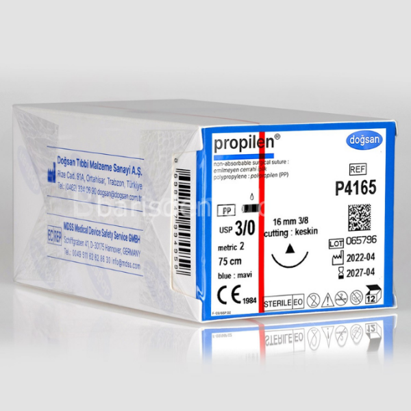 Doğsan  Propilen Sütur 3/0 16 3/8 Keskin(▼),75cm